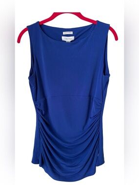 Calvin Klein Invisible Fit Solutions Royal Blue Sleeveless Ruched Tank Top